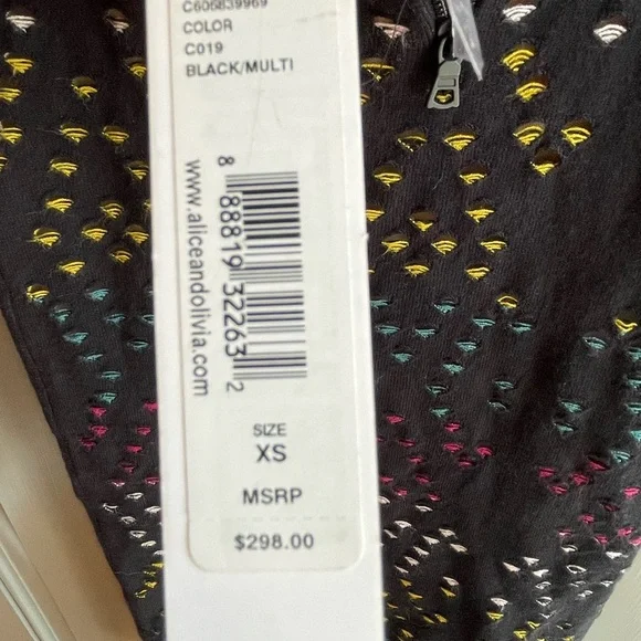 NWT Alice + Olivia Ani Pencil Skirt Multi Color Dead stock - Picture 7 of 9